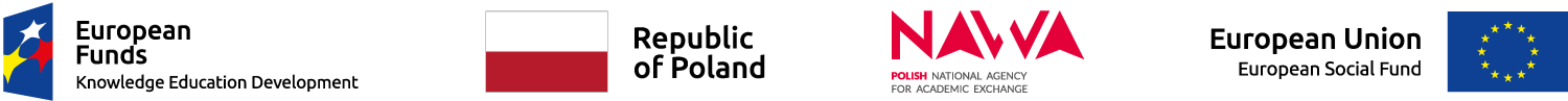 European Funds Logo; Poland's flag; NAWA Logo; EU's flag